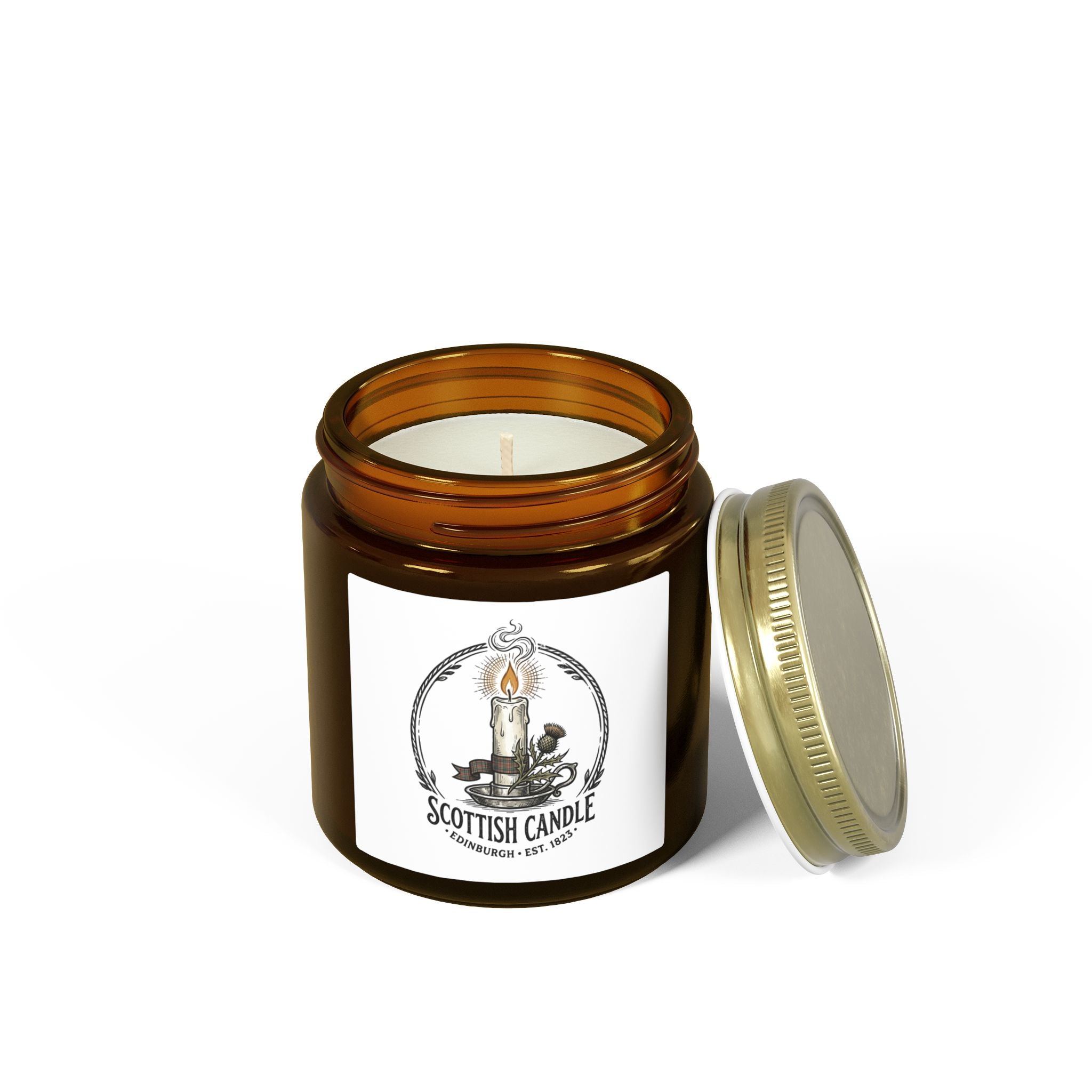 Coconut Apricot Scented Candle (4oz & 9oz) — Natural Soy Wax, Scottish Candle Jar