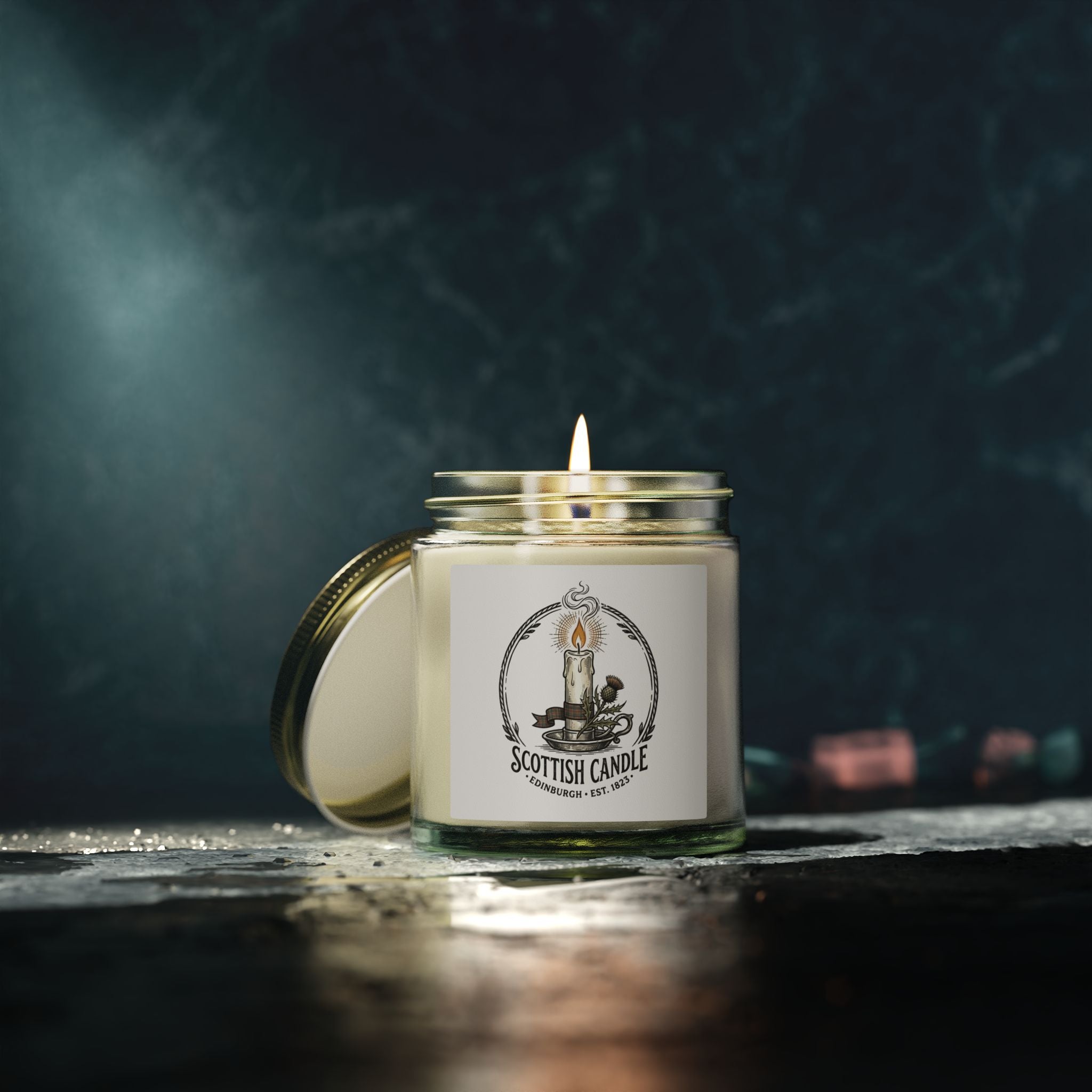 Coconut Apricot Scented Candle (4oz & 9oz) — Natural Soy Wax, Scottish Candle Jar