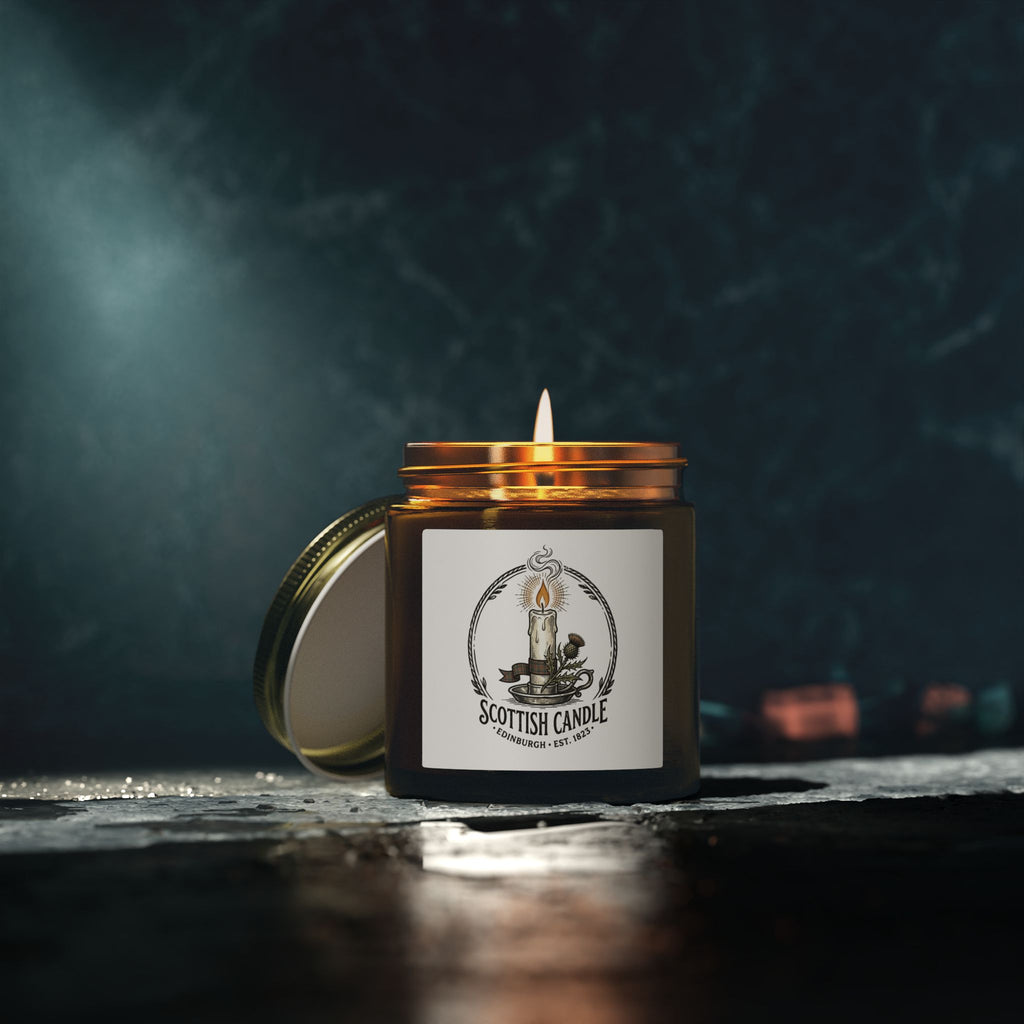 Coconut Apricot Scented Candle (4oz & 9oz) — Natural Soy Wax, Scottish Candle Jar