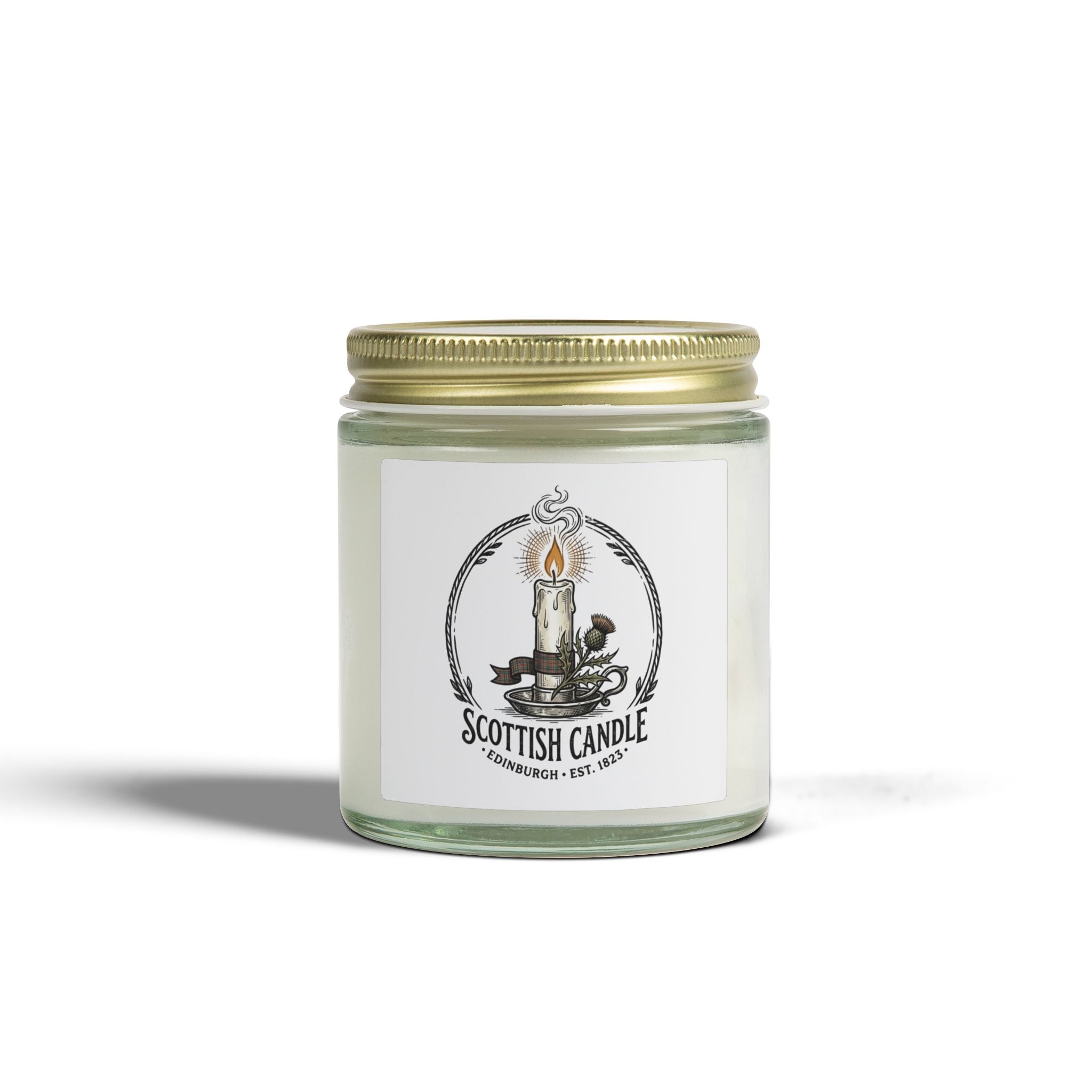 Coconut Apricot Scented Candle (4oz & 9oz) — Natural Soy Wax, Scottish Candle Jar