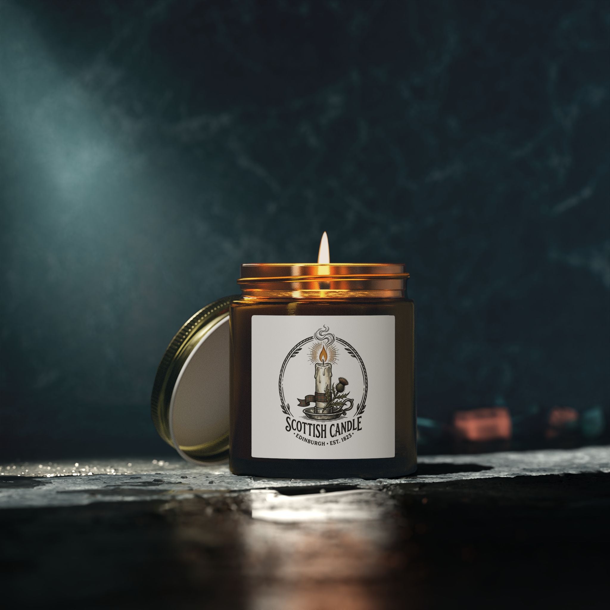 Coconut Apricot Scented Candle (4oz & 9oz) — Natural Soy Wax, Scottish Candle Jar