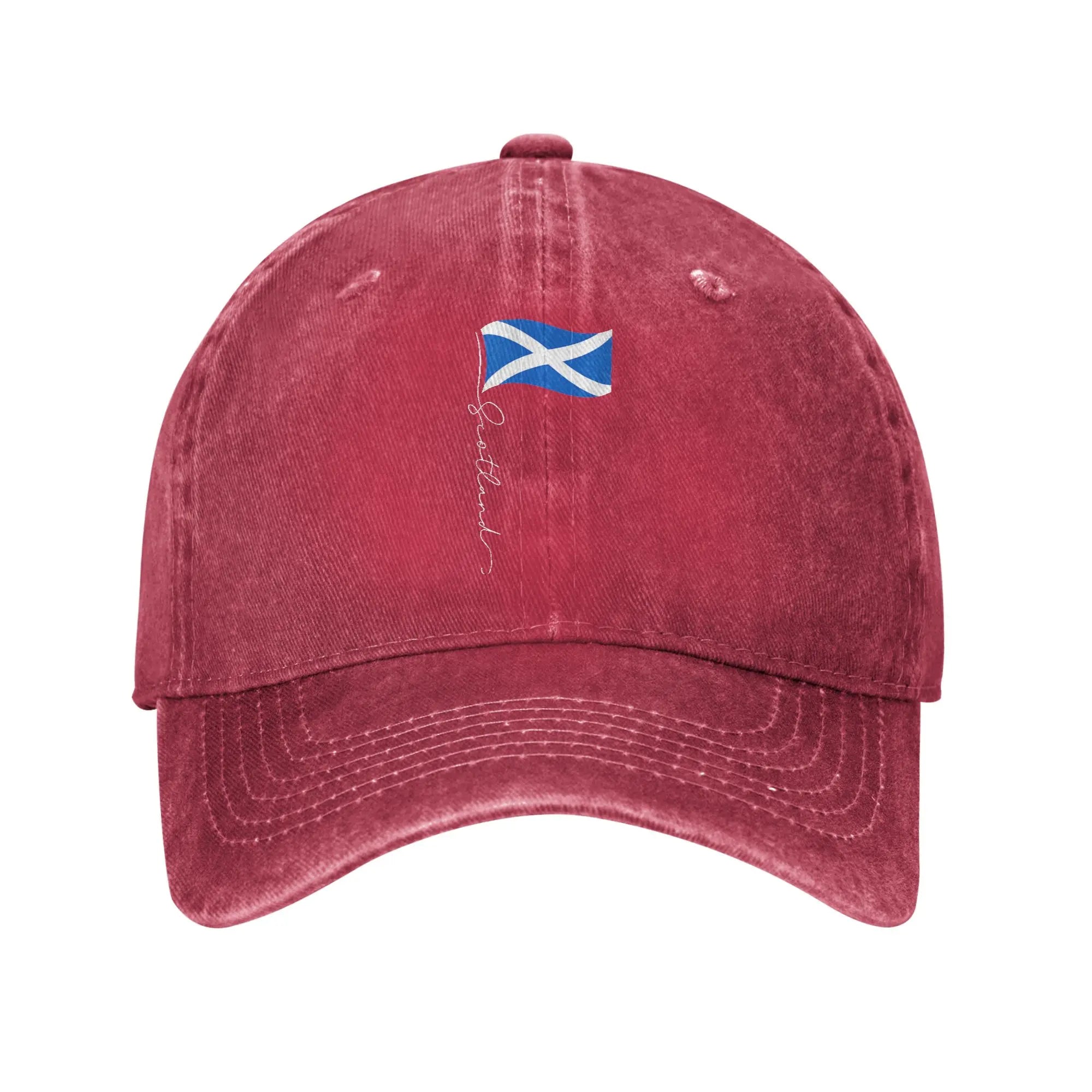 Scotland Signature Flag Pole Scottish Baseball Cap Distressed Denim Washed  Sun Cap Men Women Summer Adjustable Fit Caps Hat