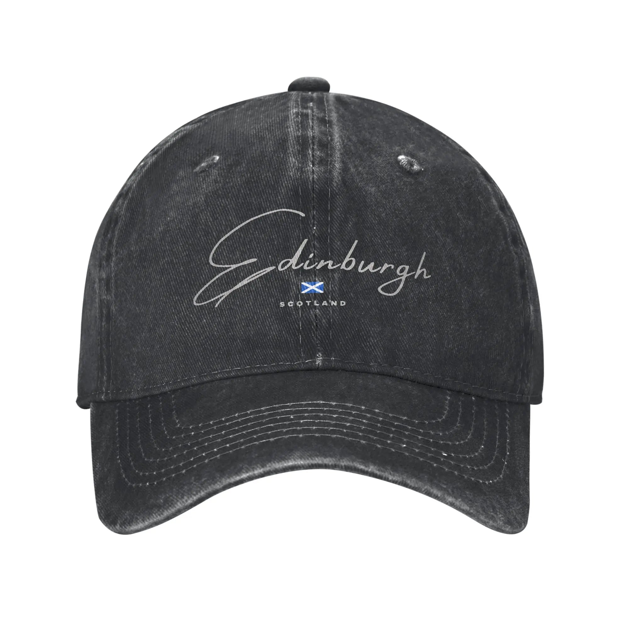 Soft Edinburgh Scotland United Kingdom Baseball Cap Unstructured for Men Women Distressed Denim Sun Cap UK Flag Travel Gift Hat