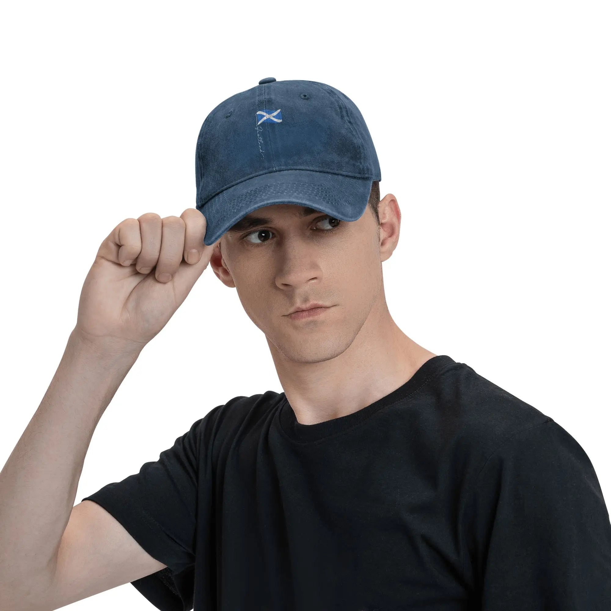Scotland Signature Flag Pole Scottish Baseball Cap Distressed Denim Washed  Sun Cap Men Women Summer Adjustable Fit Caps Hat