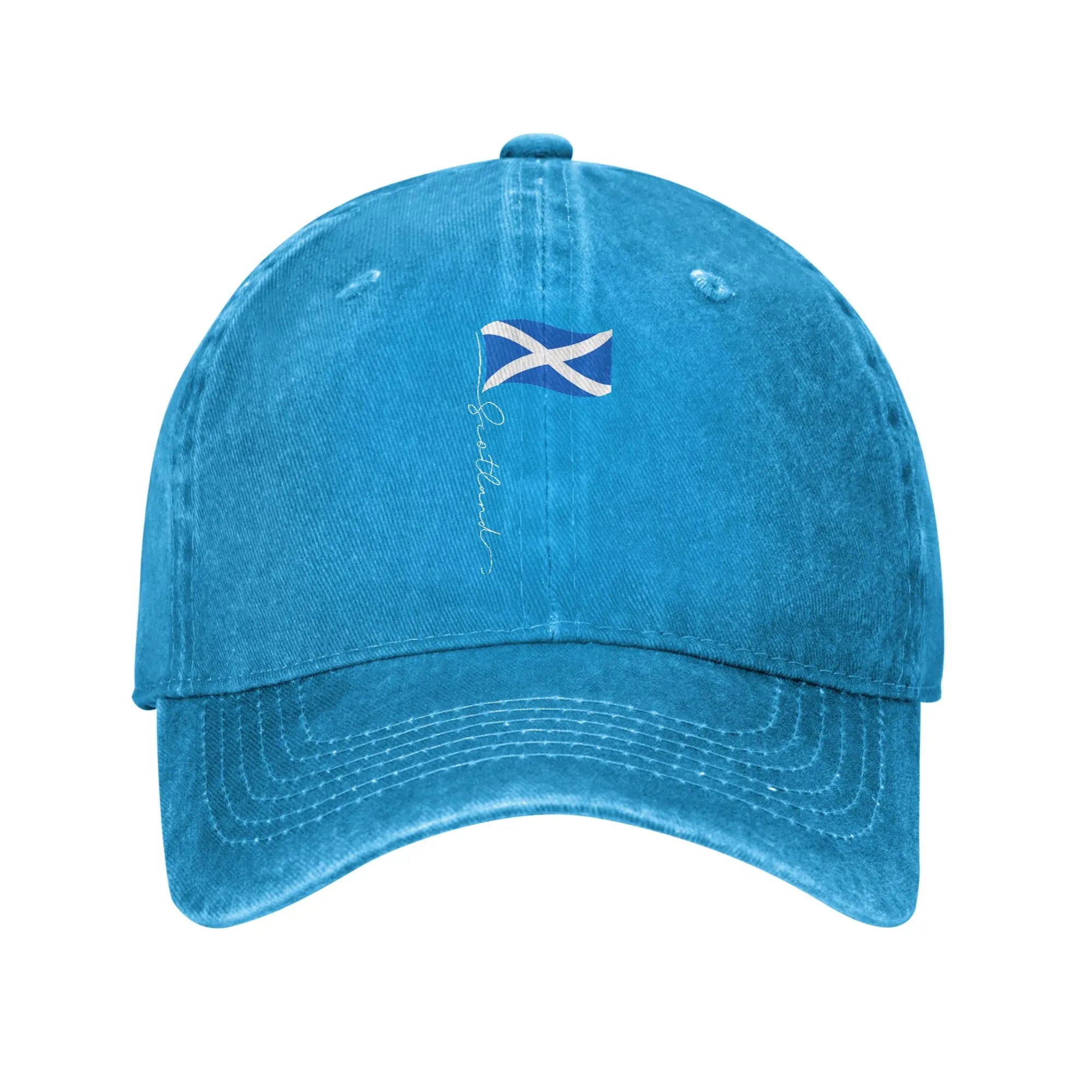 Scotland Signature Flag Pole Scottish Baseball Cap Distressed Denim Washed  Sun Cap Men Women Summer Adjustable Fit Caps Hat