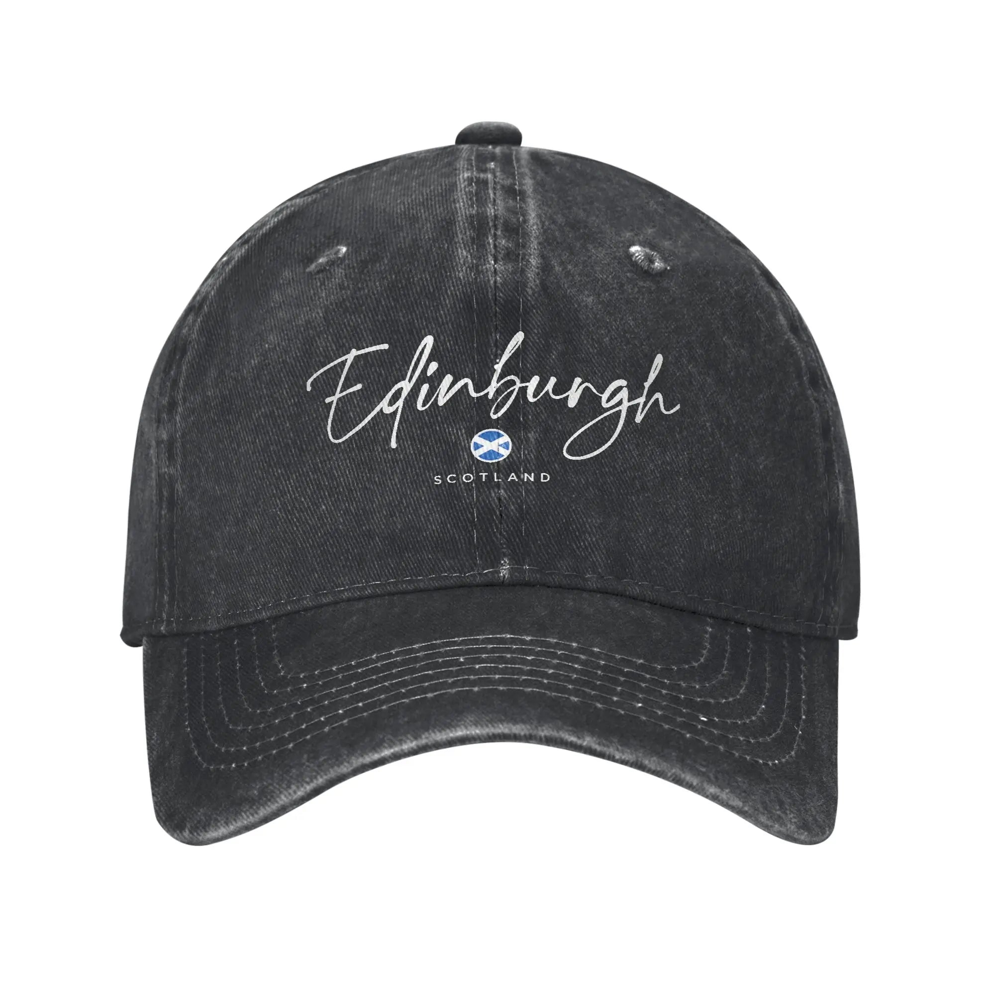 Soft Edinburgh Scotland United Kingdom Baseball Cap Unstructured for Men Women Distressed Denim Sun Cap UK Flag Travel Gift Hat