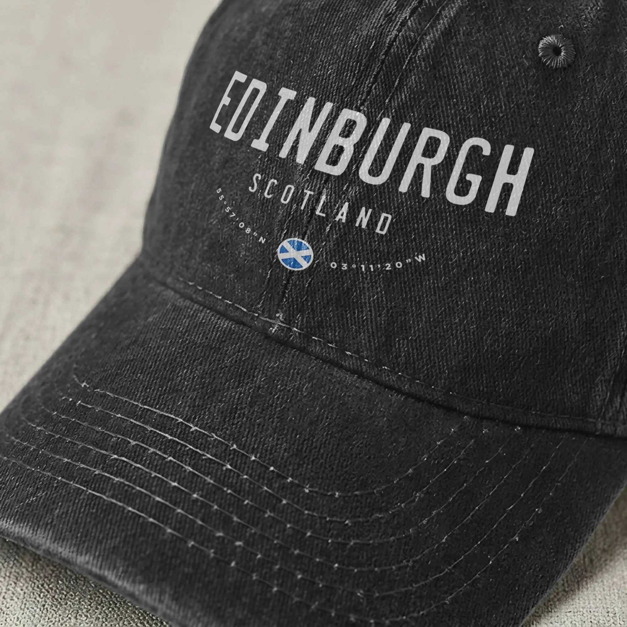 Soft Edinburgh Scotland United Kingdom Baseball Cap Unstructured for Men Women Distressed Denim Sun Cap UK Flag Travel Gift Hat