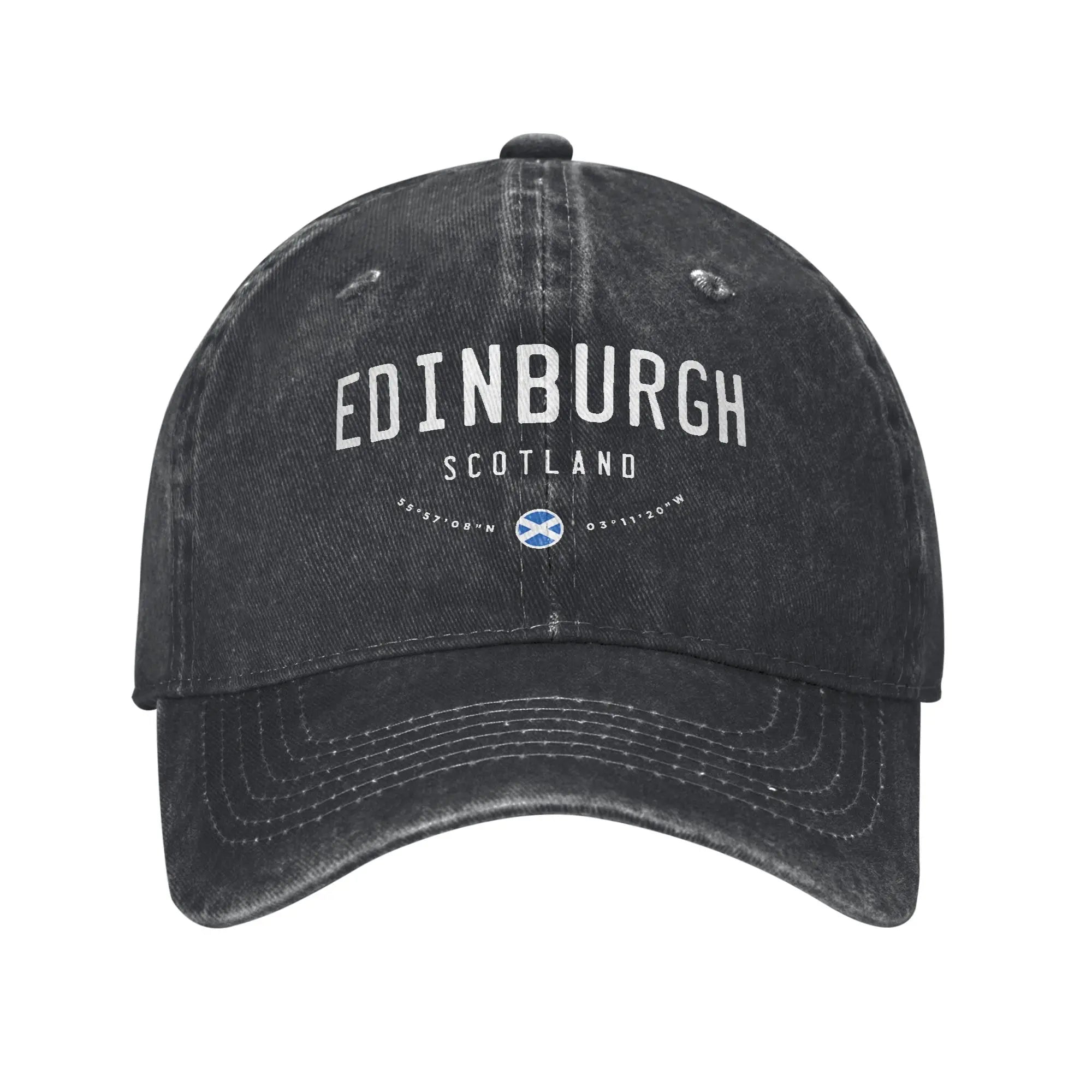 Soft Edinburgh Scotland United Kingdom Baseball Cap Unstructured for Men Women Distressed Denim Sun Cap UK Flag Travel Gift Hat