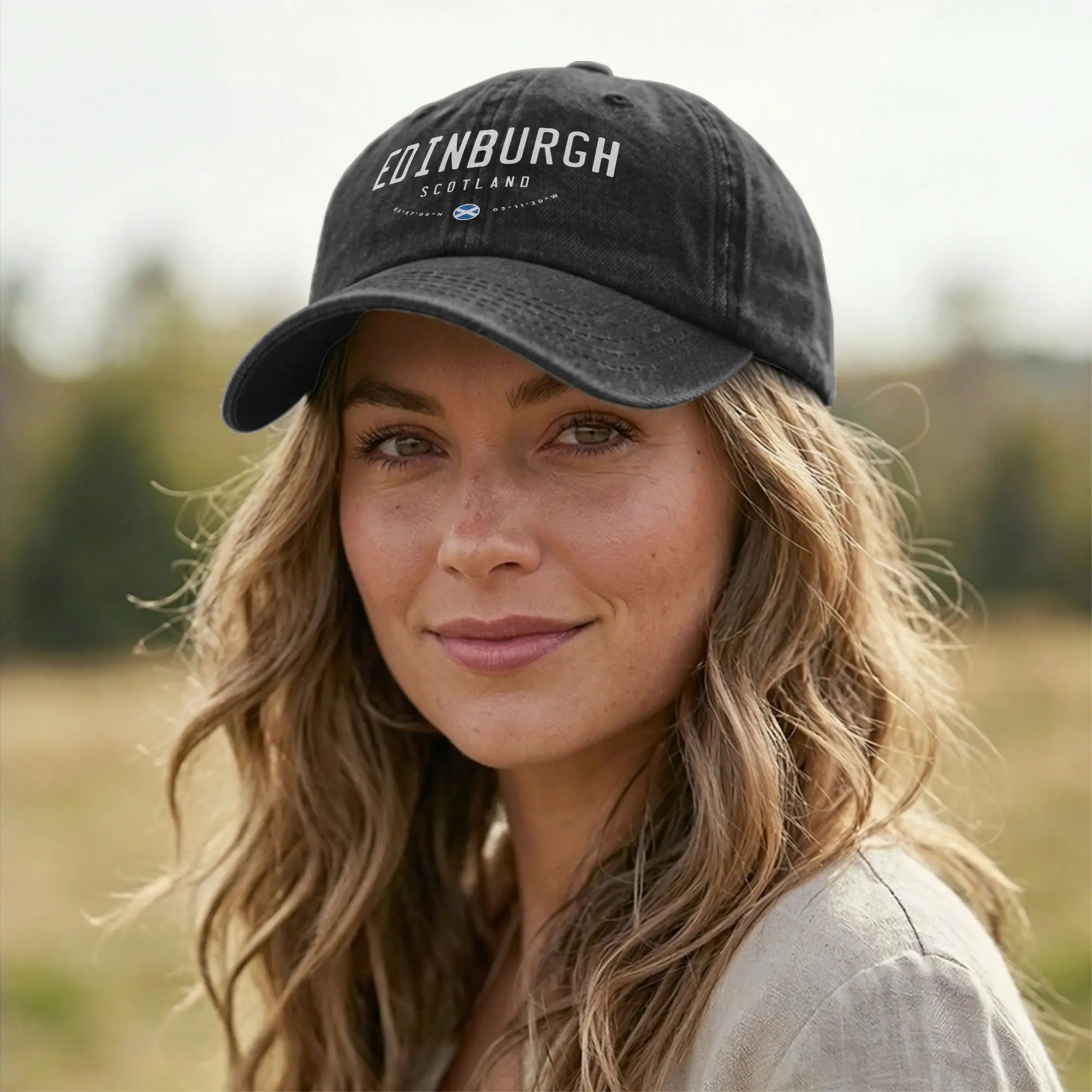 Soft Edinburgh Scotland United Kingdom Baseball Cap Unstructured for Men Women Distressed Denim Sun Cap UK Flag Travel Gift Hat
