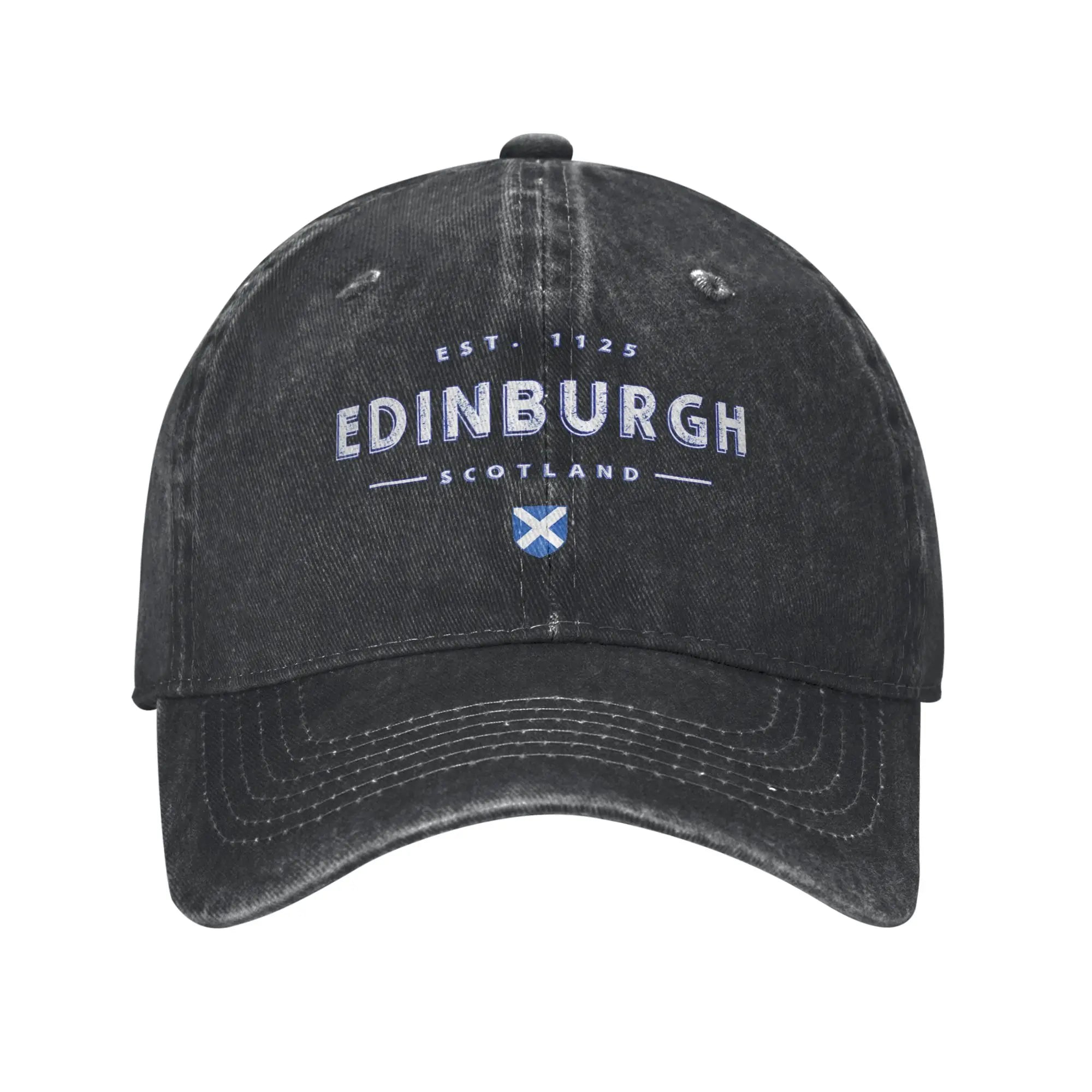Soft Edinburgh Scotland United Kingdom Baseball Cap Unstructured for Men Women Distressed Denim Sun Cap UK Flag Travel Gift Hat