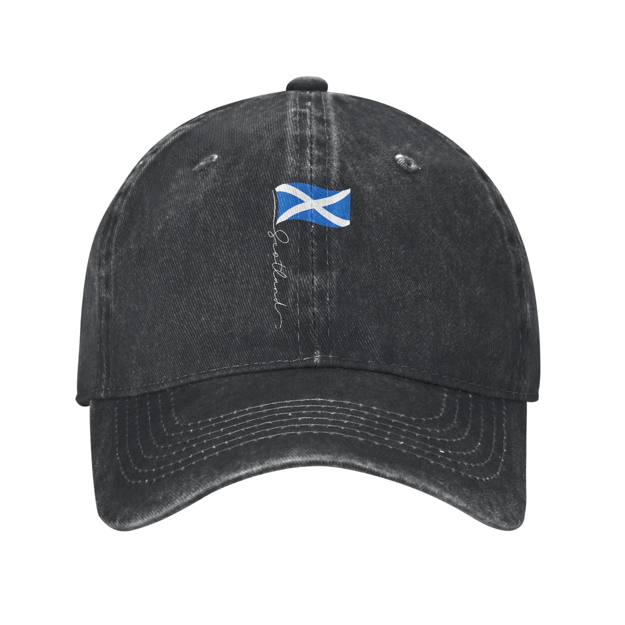 Scotland Signature Flag Pole Scottish Baseball Cap Distressed Denim Washed  Sun Cap Men Women Summer Adjustable Fit Caps Hat
