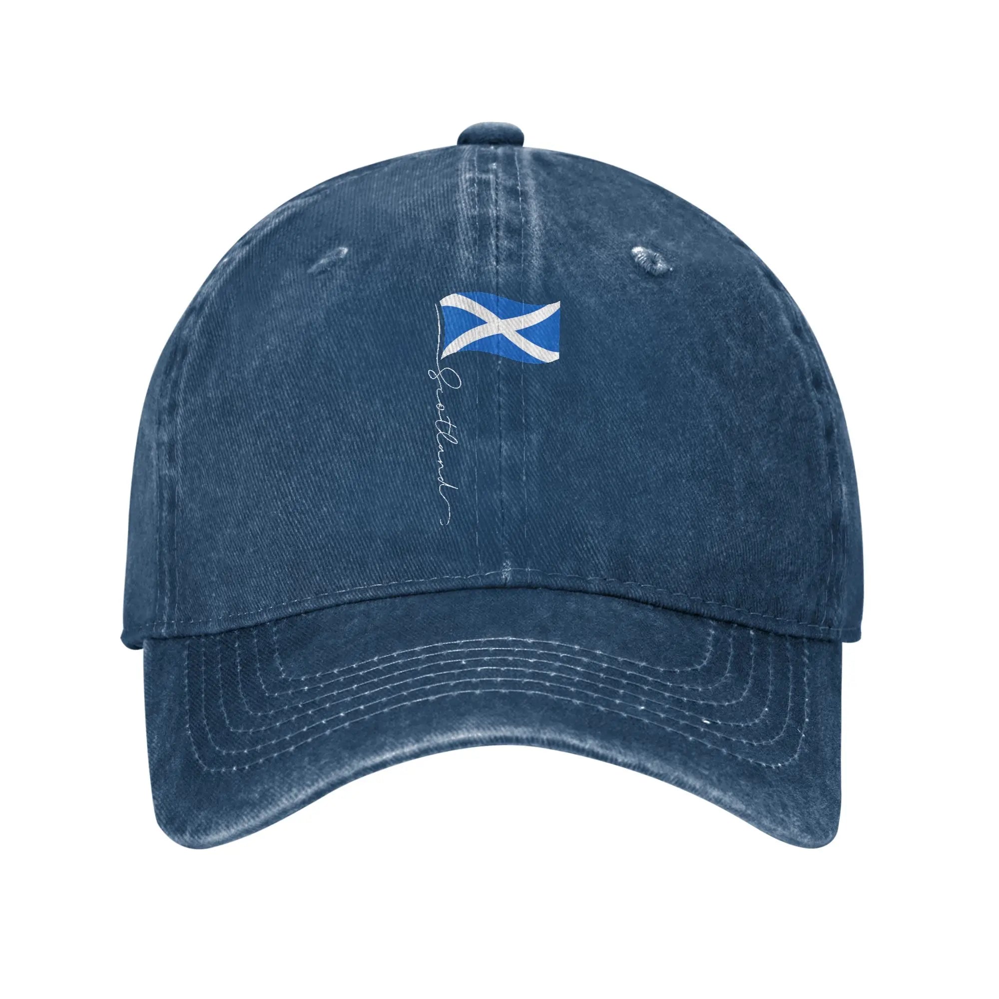 Scotland Signature Flag Pole Scottish Baseball Cap Distressed Denim Washed  Sun Cap Men Women Summer Adjustable Fit Caps Hat