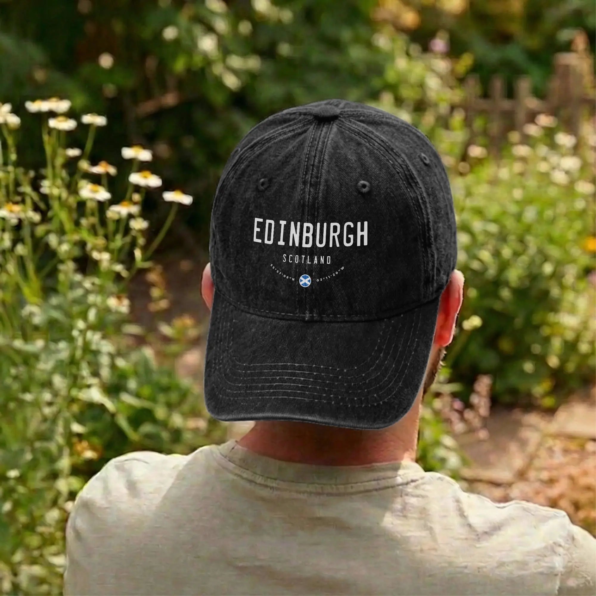 Soft Edinburgh Scotland United Kingdom Baseball Cap Unstructured for Men Women Distressed Denim Sun Cap UK Flag Travel Gift Hat