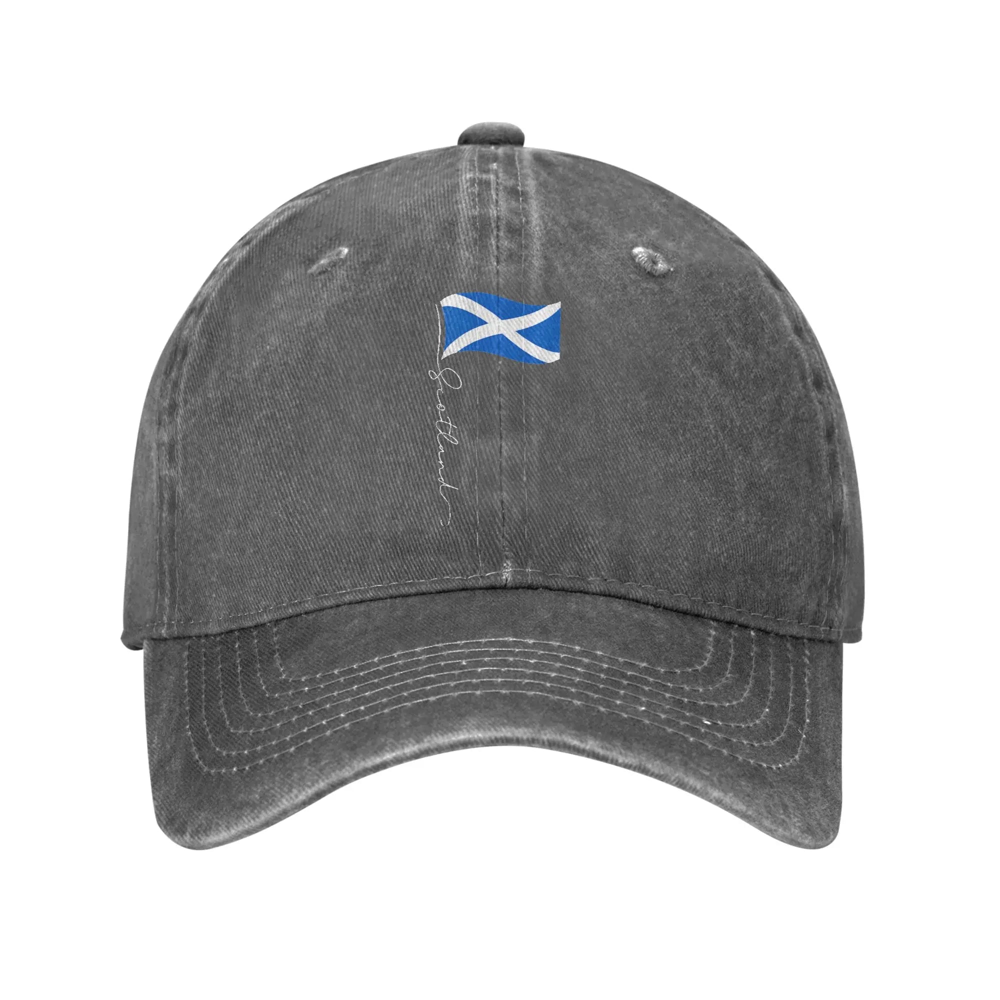 Scotland Signature Flag Pole Scottish Baseball Cap Distressed Denim Washed  Sun Cap Men Women Summer Adjustable Fit Caps Hat