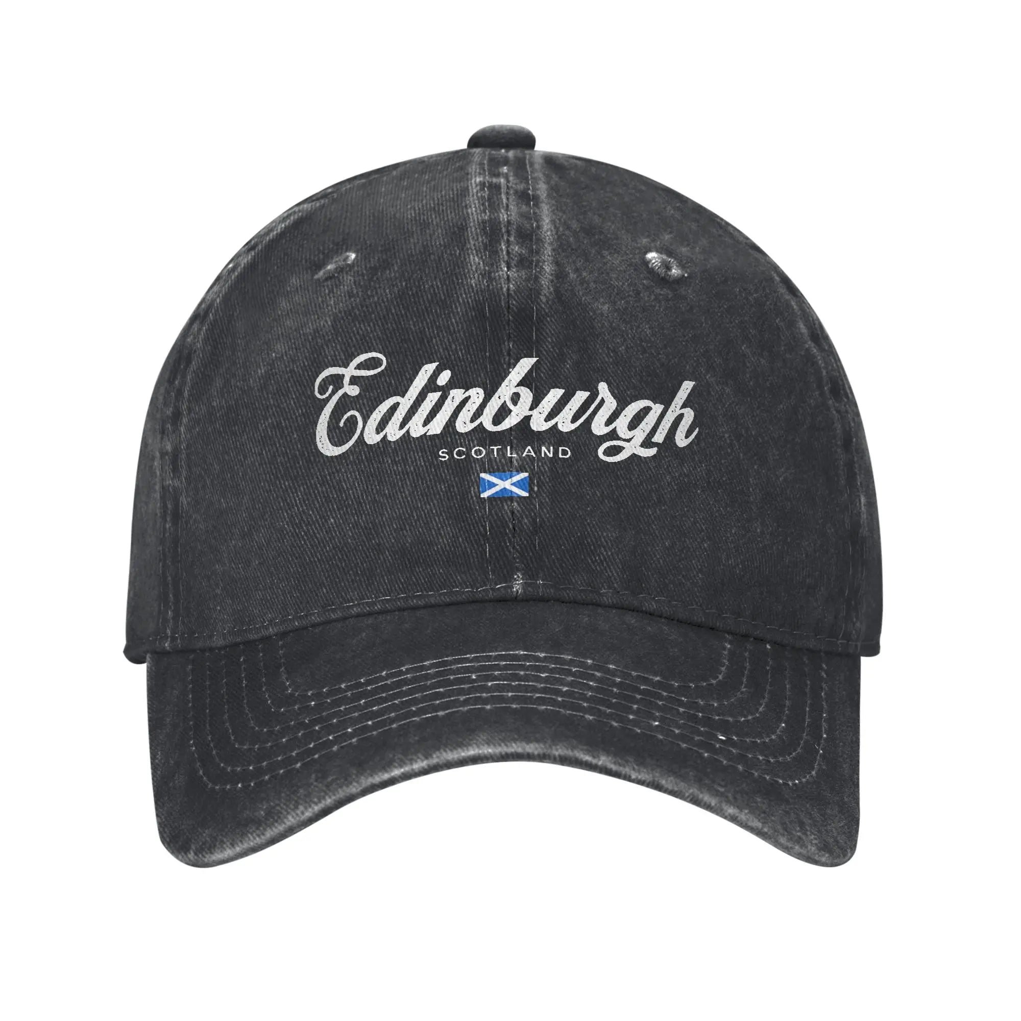 Soft Edinburgh Scotland United Kingdom Baseball Cap Unstructured for Men Women Distressed Denim Sun Cap UK Flag Travel Gift Hat