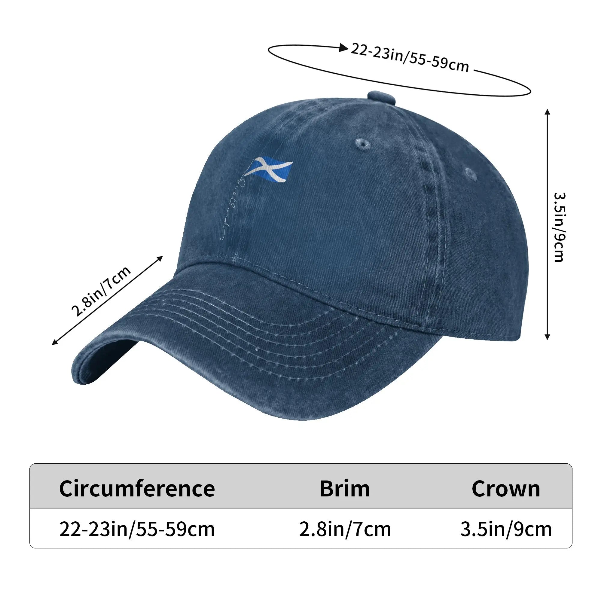 Scotland Signature Flag Pole Scottish Baseball Cap Distressed Denim Washed  Sun Cap Men Women Summer Adjustable Fit Caps Hat