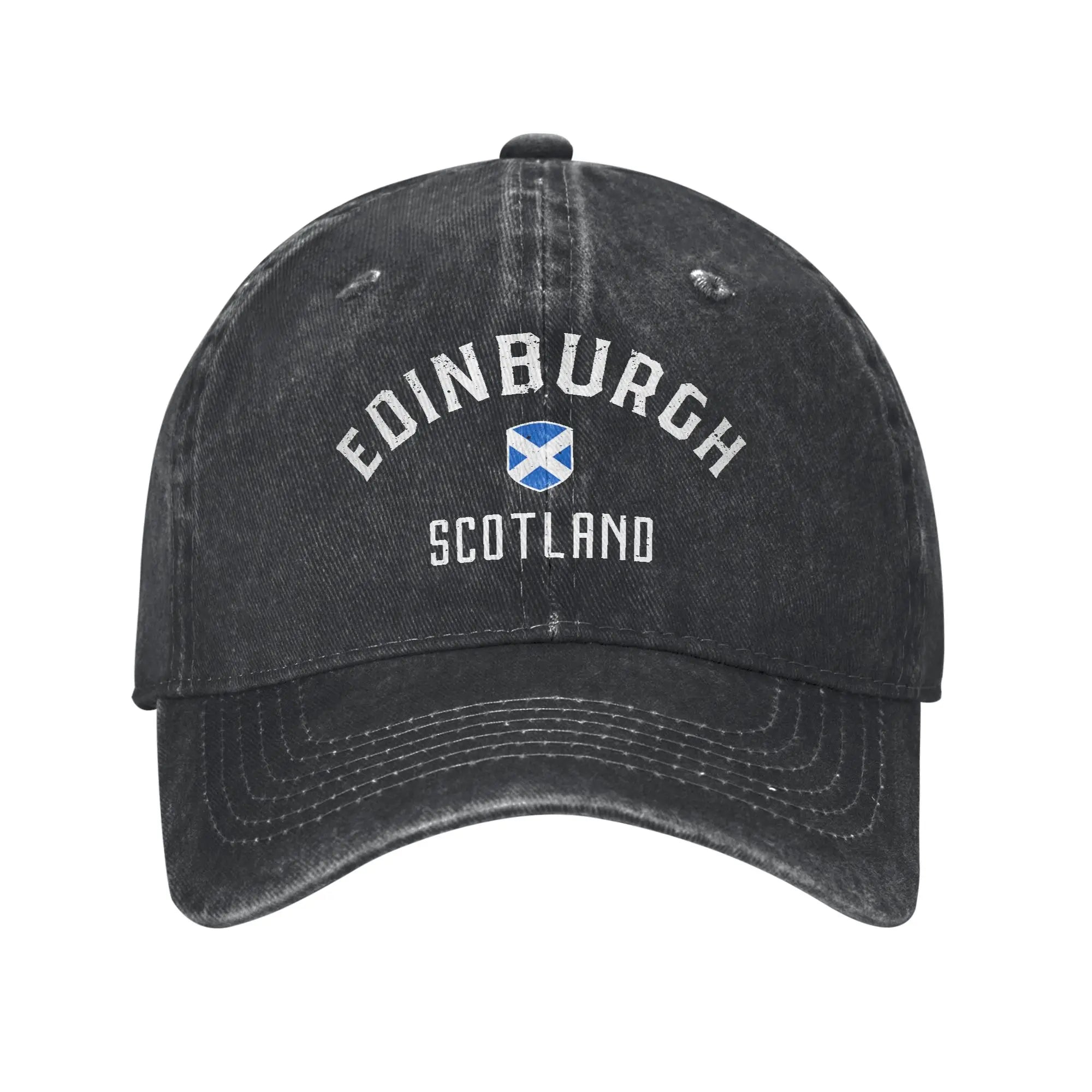 Soft Edinburgh Scotland United Kingdom Baseball Cap Unstructured for Men Women Distressed Denim Sun Cap UK Flag Travel Gift Hat