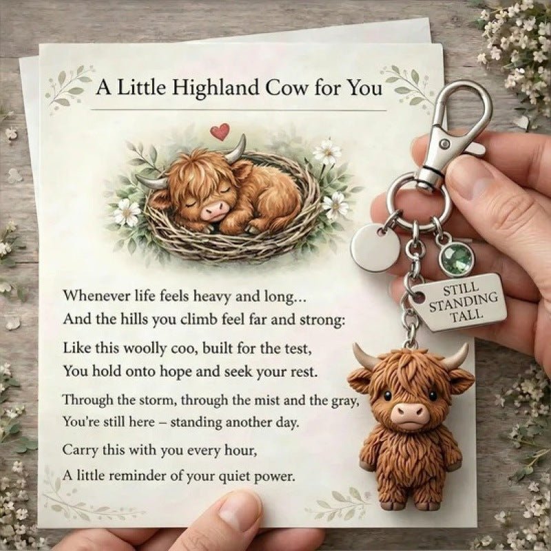 Highland Cow Month Keychain - CK NORTH Highland Cow Month Keychain | CK NORTH