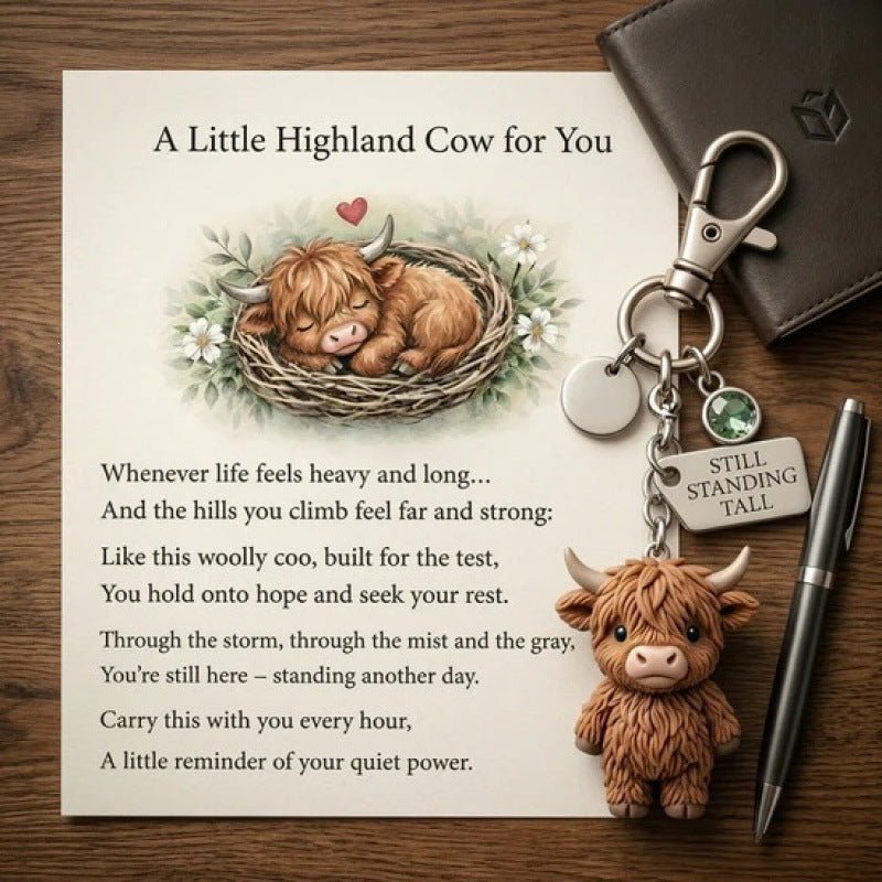 Highland Cow Month Keychain - CK NORTH Highland Cow Month Keychain | CK NORTH