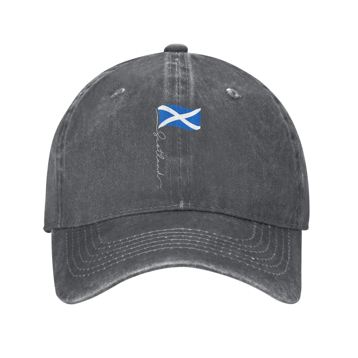 Scotland Flag Distressed Denim Baseball Cap - CK NORTH Scotland Flag Distressed Denim Baseball Cap | CK NORTH