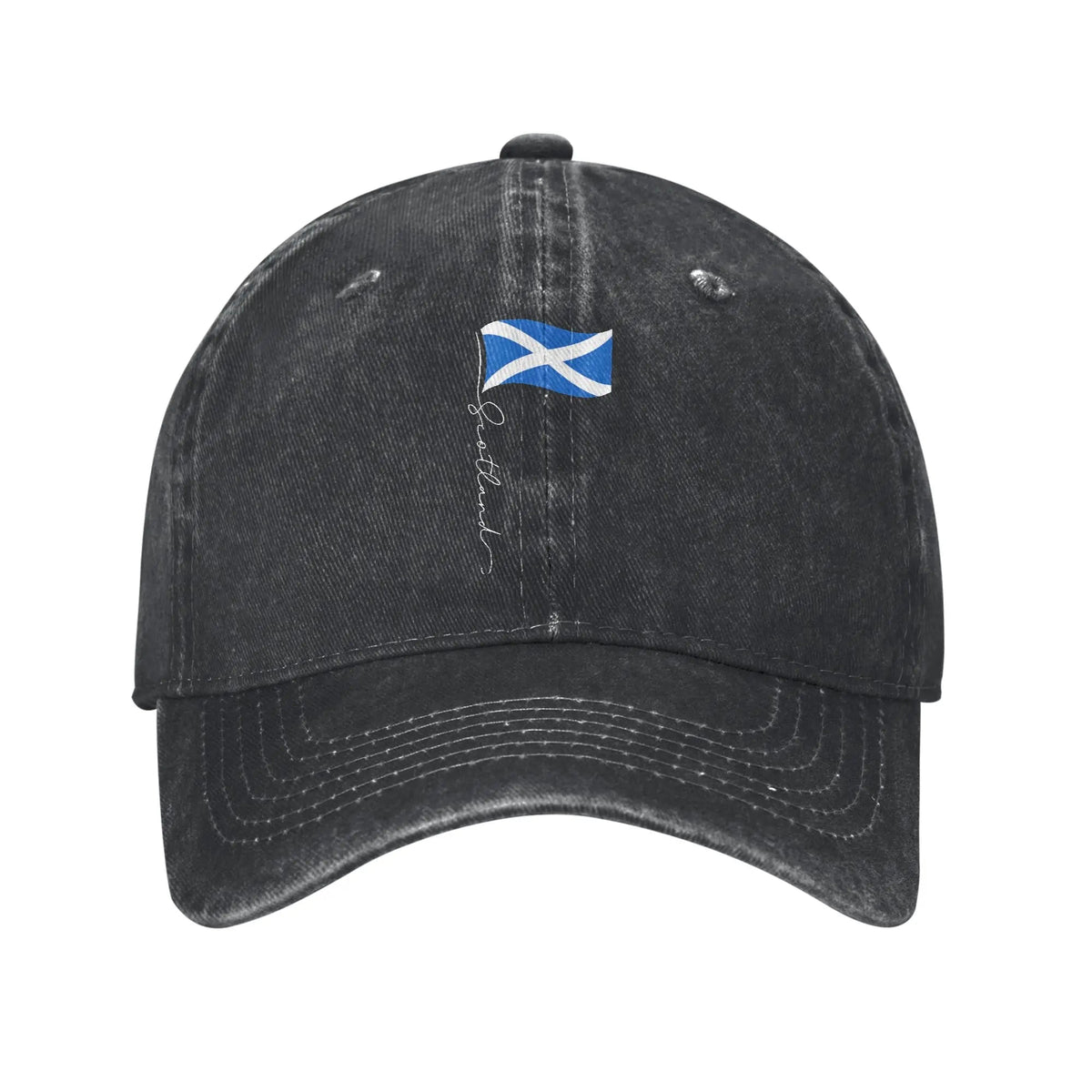 Scotland Flag Distressed Denim Baseball Cap - CK NORTH Scotland Flag Distressed Denim Baseball Cap | CK NORTH