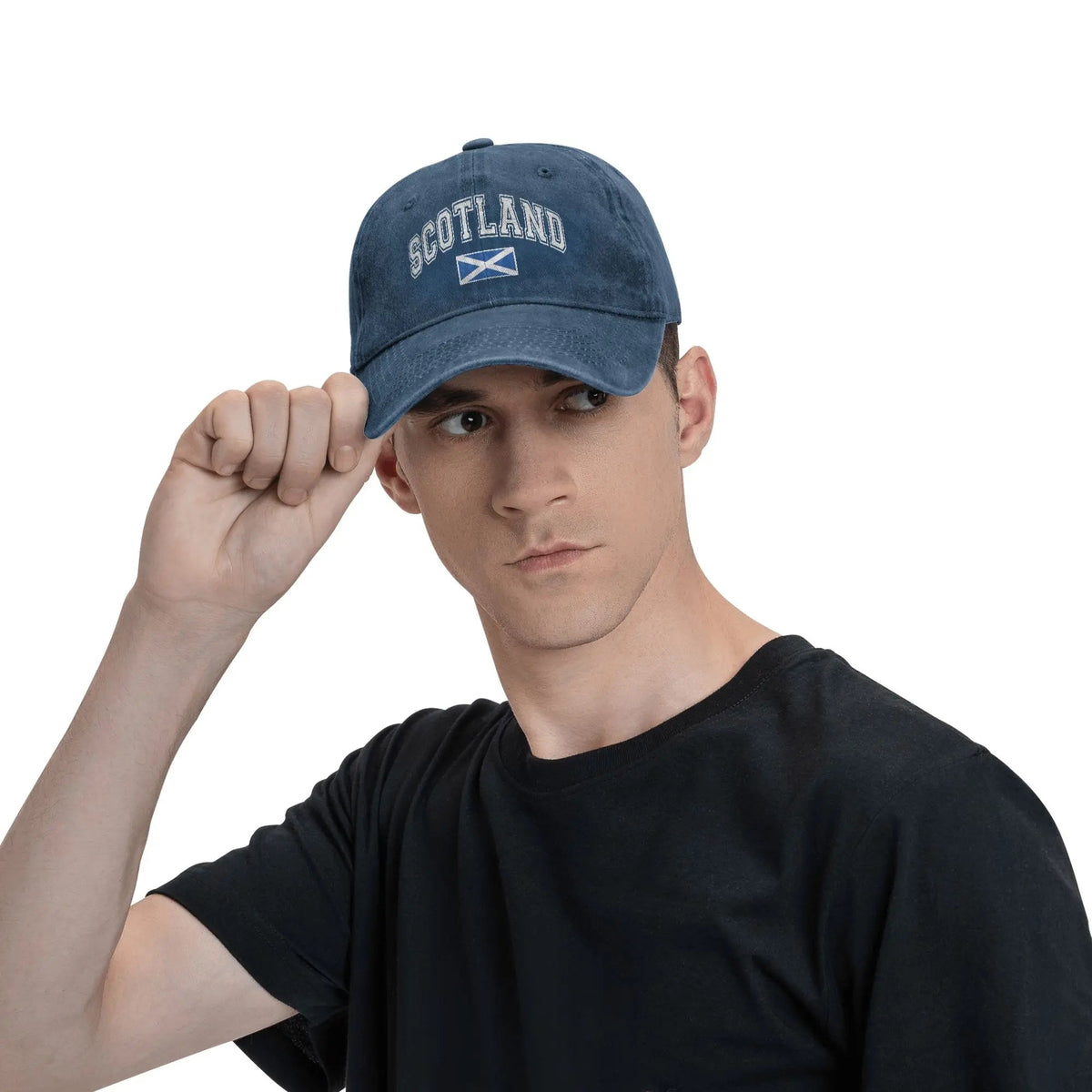 Scotland Flag Vintage Distressed Cotton Snapback Cap - CK NORTH Scotland Flag Vintage Distressed Cotton Snapback Cap | CK NORTH